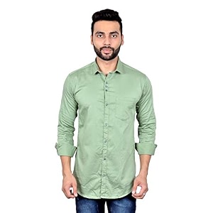 moudlin solid men39s spread collar 1408 slim fit regular fit cotton casual shirt stylish fashionable classic by maruti online