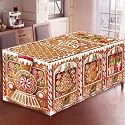 Moukeren 2 Pcs Christmas Gingerbread Man Train Tablecloth 6 ft Rectangle