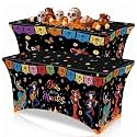 Moukeren 2 Pcs Day of The Dead Tablecloth 6 ft Halloween Dia De Los Muertos