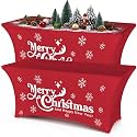 Moukeren 2 Pcs Merry Christmas Tablecloth 6ft Xmas Stretch Table Cover