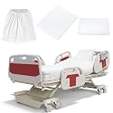 Moukeren 3 Pcs Hospital Bed Sheets Set for Home Nursing Use, White