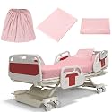 Moukeren 3 Pcs Hospital Bed Sheets Set for Home Nursing Use, Pink