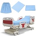 Moukeren 3 Pcs Hospital Bed Sheets Set for Home Nursing Use, Blue