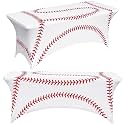 Moukeren Baseball Party Tablecloth 6 ft Baseball Stretch Table Cover