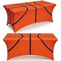 Moukeren Basketball Party Tablecloth 6 Feet Basketball Stretch Table Cover