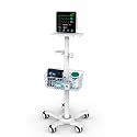 Mount Plus X3 Height Adjustable Aluminium Rolling Stand for Patient Monitor Medical Trolley Cart with Basket and and Locking Casters for Dental Office, Hospital, Clinic