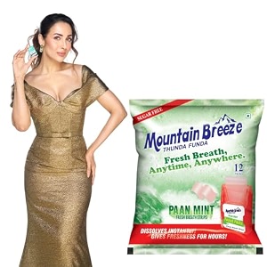 mountain breeze mouth freshner sugar-free panmint fresh breath strips 18 strips each pack of 12