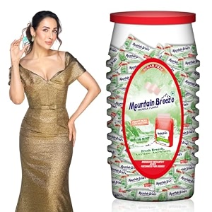 mountain breeze mouth freshner sugar-free panmint fresh breath strips jar 7 strips each cassette  pack of 40 strips each