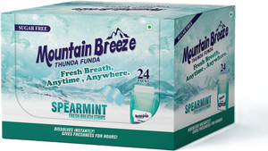 mountain breeze spearmint breath strips - instant freshness mouth freshener 432 strips strip 17 g