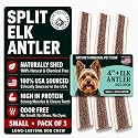 Mountain Valley Elk Antlers for Dogs Chew Split Dog Antler,3Pack, S