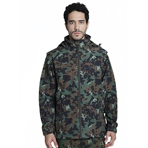 MOUNTMILLER Mens 12 Zipper Softshell Hooded Tactical