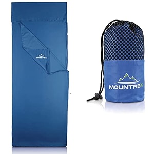 mountrex sleeping bag - sleeping bag with full zip 220 x 90 cm - outdoor and indoor summer sleeping bag inner sleeping bag - small pack size amp especially soft blue