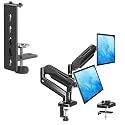 MOUNTUP Dual Monitor Stand for Desk and Desk C-Clamp Extension for Max 6 inch Thick Desktops