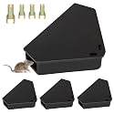 Mouse Station with Keys Black 4 Pack, Key Required Mouse Stations, Mice Stations, Keeps Children and Pets Safe Indoor &amp; Outdoor