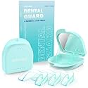 Mouth Guard for Grinding Teeth at Night, Night Guards for Teeth Grinding with 2 x 5X Mirror Case,Mint Green,4 Pack/Small Size