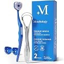 Mouthology Tongue Brush & Tongue Scraper (Combo Pack), Reduce Bad Breath & Improve Oral Hygiene, Tongue Scraper Brush for Adults Ergonomic Handle & Protective Cap, Tongue Cleaner