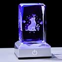Movdyka Cat Lover Gifts for Women 3D Crystal Cat Butterfly Figurine Cube