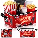 Movie Night Gift Basket with Handles Movie Night Supplies Snack Trays