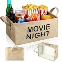 Movie Night Gift Basket with Handles Movie Night Supplies Snack Trays