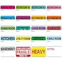 Moving Packing Box Labels for 3-4 Bedroom, 20-Color Coded Moving Stickers