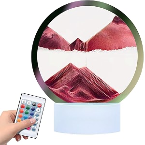 rysnwsu moving sand art picture round glass 3d deep sea sandscape in motion display flowing sand frame children39s large desktop art toys home amp office desktop decorationsred rc-crotrol