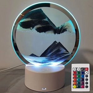 moving sand art picture round glass 3d deep sea sandscape in motion display flowing sand frame children39s large desktop art toys home amp office desktop decorationsblack r-control