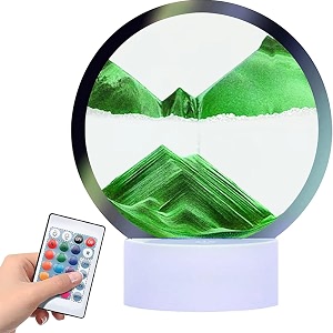 moving sand art picture round glass 3d deep sea sandscape in motion display flowing sand frame children39s large desktop art toys home amp office desktop decorationsgreen r-control