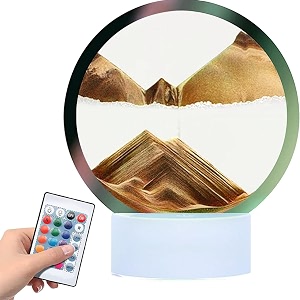 moving sand art picture round glass 3d deep sea sandscape in motion display flowing sand frame children39s large desktop art toys home amp office desktop decorationsorange r-control