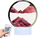 rysnwsu Moving Sand Art Picture Round Glass 3D Deep Sea Sandscape in Motion Display Flowing Sand Frame, Children's Large Desktop Art Toys, Home &amp; Office Desktop Decorations(Red, RC-Crotrol)