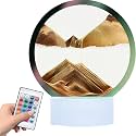 Moving Sand Art Picture Round Glass 3D Deep Sea Sandscape in Motion Display Flowing Sand Frame, Children's Large Desktop Art Toys, Home &amp; Office Desktop Decorations(Orange R-Control)