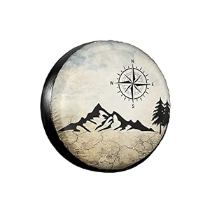 mountain compass spare tire cover for rv trailer suv truck 15 inch funny tire cover wheel protectors weatherproof