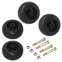 Mower Deck Wheels Fit for Craftsman Husq Cub JD Lawn Mower Tractor Replace for 753-04856A Deck Rollers Gauge Wheel for 54" 48" Deck 4 Set