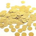 MOWO Glitter Confetti Circles, Glitter Gold, 1.2'', 200pc