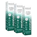 MOXĒ Eucalyptus Oil Shower Mist, Spa Steam Spray, Certified Natural 100% Essential Oils, Made in USA, Aromatherapy, Sinus Congestion Relief, Tension Relief, 4 Ounces (Pack of 3)