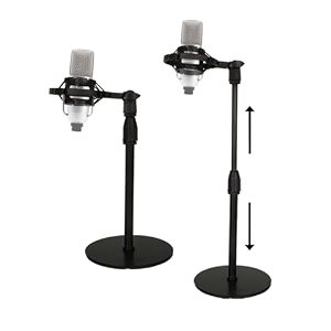 moxly mic stand for deskportable and adjustable table mic standheavy duty and flexible designs perfect for microphones with condenserpodcasts and streamers s02