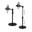 Moxly Mic Stand for Desk,Portable and Adjustable Table Mic Stand,Heavy Duty and Flexible Designs Perfect for Microphones with Condenser,Podcasts and Streamers (S02)