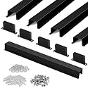 Moxweyeni 5 Pack 4×3 Inch x 3.3 Ft (16.5 Ft Total) Metal Line Set Cover Kit, Black Metal Decorative Ac Pipe Line Set Cover Kit for Ductless Mini Split Accessories, Central Air Conditioner, Heat Pump