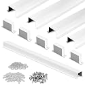 Moxweyeni 5 Pack Mini Split Line Set Cover, Metal, 4x3 in x 3.3 ft, White