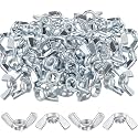 Moxweyeni 50 Pcs 3/8"-16 Wing Nuts Bulk Carbon Steel Butterfly Nuts