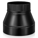 Moxweyeni Stove Pipe Reducer Black Matte Pipe Reducer Black Duct Adapter for Connecting Stove Flue to Chimney for Proper Ventilation for Chimney Conversion(Decrease,7" to 6")