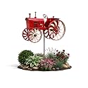 MOYEE 【Upgraded】 Real 3D Tractor Wind Spinner Kinetic Metal Yard Art, Iron Windmill for Outdoor Garden Patio Lawn Decor, Multi-Color(Red)