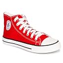 MOZAFIA Women's Comfortable High-Top Canvas Sneakers – Classic Lace-Up Casual Walking Shoes, Trendy Fashion Sneakers