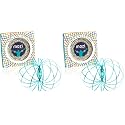 Mozi Geometric Magic Flow Bracelet - Easy to Use - 3D Spiral Toy, Spinning Bracelet Spiral for Children and Adults (Sapphire Blue) (Pack of 2)