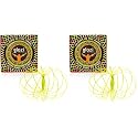 Mozi Glozi Geometric Magic Flow Bracelet - Easy to Use - 3D Bracelet Spiral Toy, Glowing Spinning Bracelet Spiral for Children and Adults (Yellow) (Pack of 2)