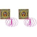 Mozi Glozi Geometric Magic Flow - Easy to Use 3D Spiral Toy, Glowing Spinning Bracelet for Children and Adults (Pink) (Pack of 2)