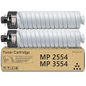 MP2554 MP3554 Black Toner Cartridge High Yield Compatible for Ricoh MP2554 MP2555 MP3054 MP3055 MP3554 MP3555 MP4054 MP4055 MP5054 MP5055 MP6054 MP6055 IM2500 IM3500 IM4000 IM5000 IM6000(2-Pack,Black)