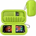 MP3 MP4 Player Case & Hard Carrying Pouch for Innioasis for Luoran for ZAQE for AGPTEK for Ninsiden for TIMMKOO for MYMAHDI for Phinistec Travel Bag with Pocket for Earbuds (Fluorescent Green)
