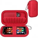 MP3 MP4 Player Case & Hard Carrying Pouch for Innioasis for Luoran for ZAQE for AGPTEK for Ninsiden for TIMMKOO for MYMAHDI for Phinistec Travel Bag with Pocket for Earbuds (Red)