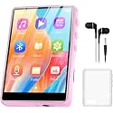 MP3 Player with Bluetooth 5.4, ZAQE 64GB 2.4" Portable HiFi Music Player with FM Radio/HD Speaker/E-Book, Digital Music Player Earphones Included