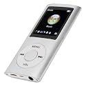 MP3 Player for Kids, Portable Long Battery Life Lossless Sound Slim 1.8 Inch Screen MP3 Music Player, Support Expanded Up to 64GB (Black) (Silver)